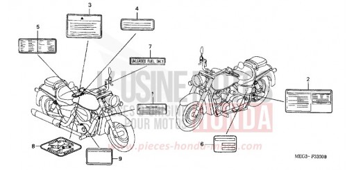 CAUTION LABEL VT750C5 de 2005